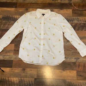 Talbot Large Women’s white button down lemon print
